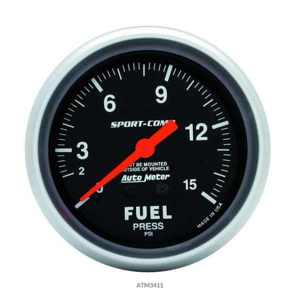 Autometer 0-15 Fuel Pressure Gauge