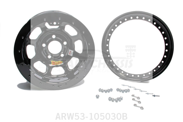 Aero Race Wheels 15x10 3in 5.00 Black Beadlock 