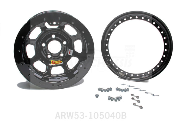 Aero Race Wheels 15x10 4in 5.00 Black Beadlock 