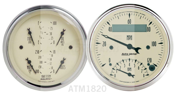 Autometer 3-3/8in A/B Quad/Speedo/Tach Combo 