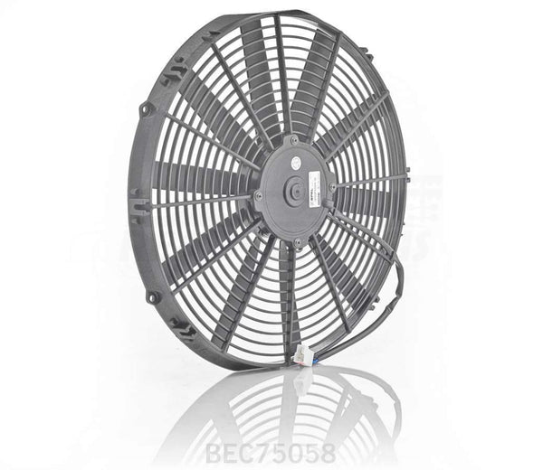 Be-Cool 16in Euro Black Thin Lin e Electric Puller Fan 