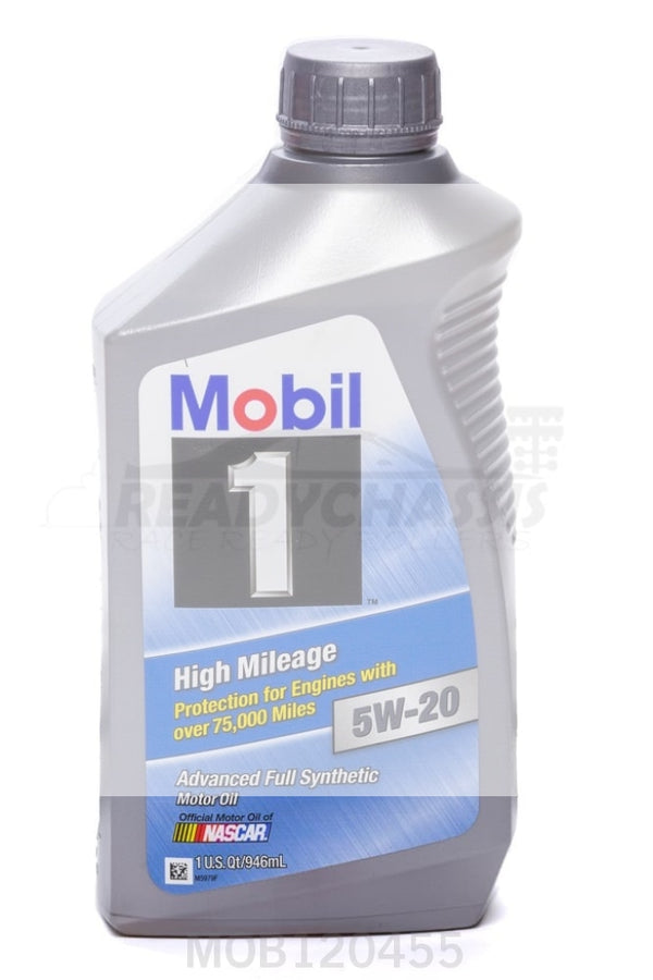 Mobil 1 5w20 High Mileage Oil Case 6x1 Qt Bottles