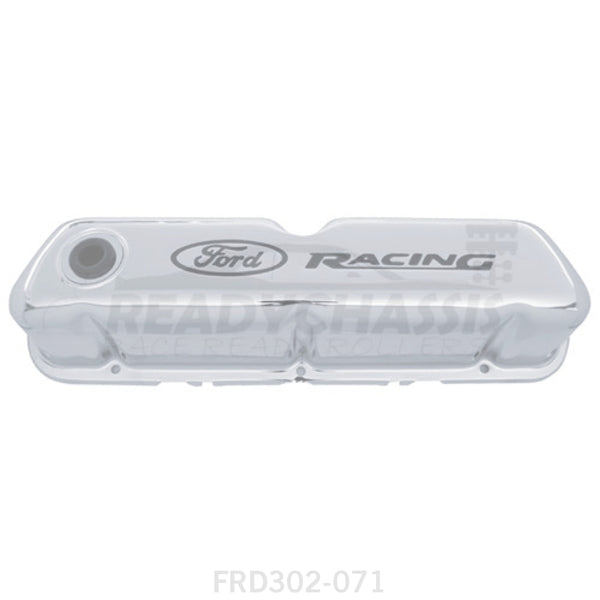 Ford Racing Chrome Steel Valve Cover Set w/Ford Racing Logo