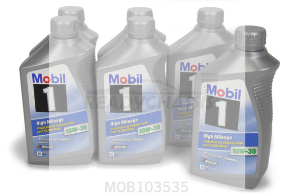 Mobil 1 10w30 High Mileage Oil Case 6x1Qt Bottles