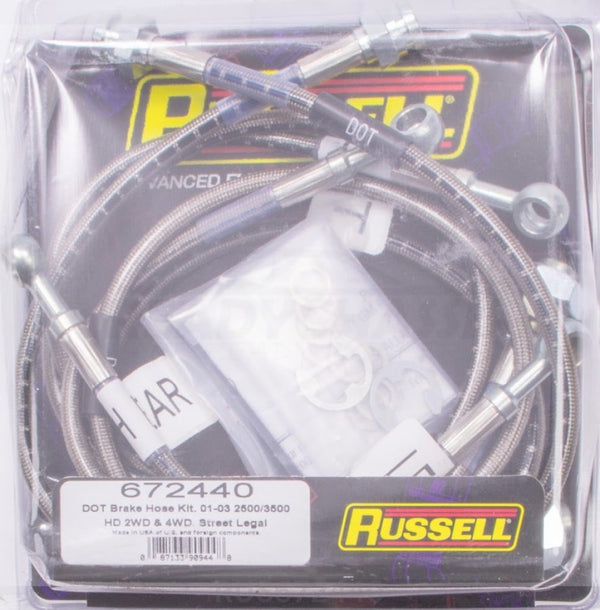 Russell S/S Brake Line Kit 01-06 GM HD Trucks