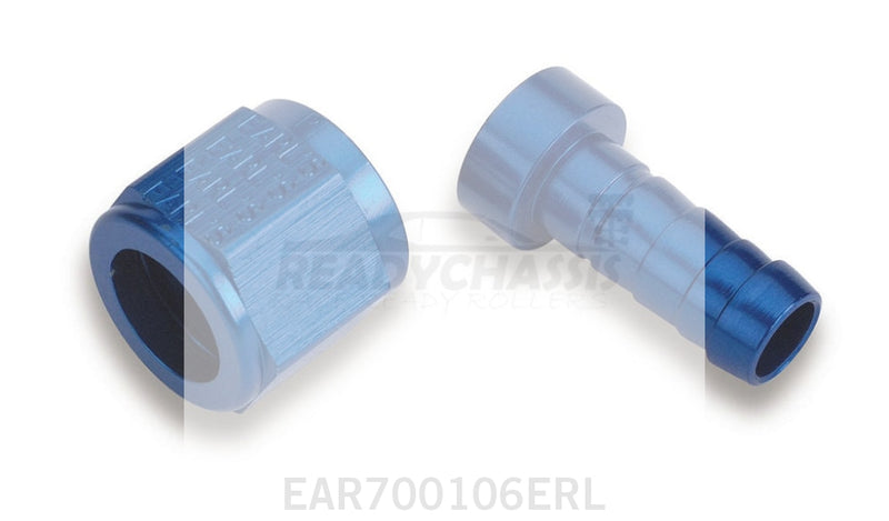 Earls 300106ERL Fitting, Hose End, Auto-Fit, Straight, 6 AN Hose to 6 AN  Female, Aluminum