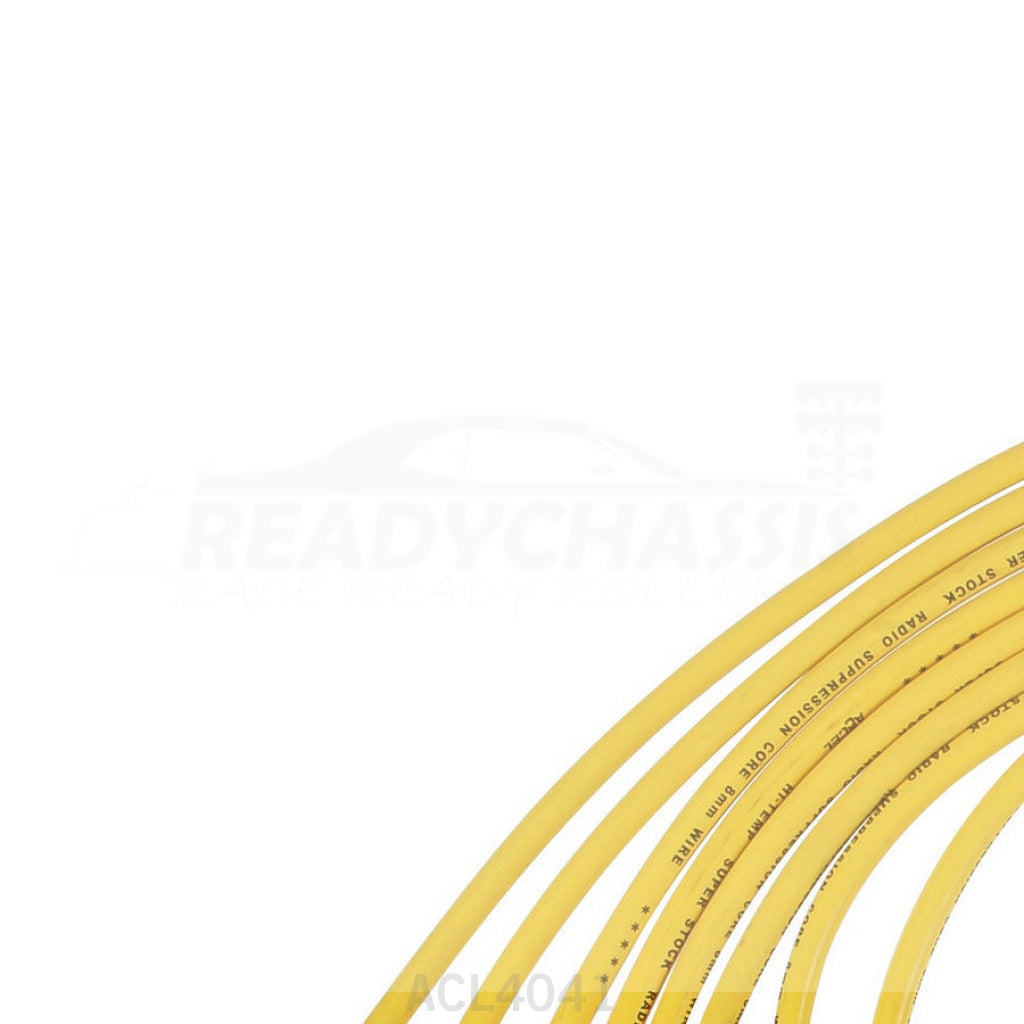 Spark Plug Wire Set - Spiral Core - 8.8 mm - Yellow - Straight Plug Boots -  HEI Style Terminal - Cut-To-Fit - V8 - Kit 8033 from ACCEL