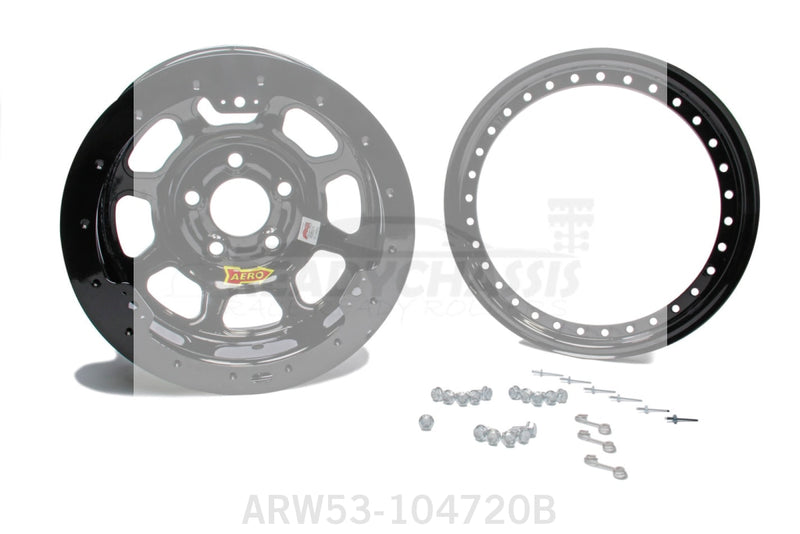 Aero Race Wheels 15x10 2in 4.75 Black Beadlock 