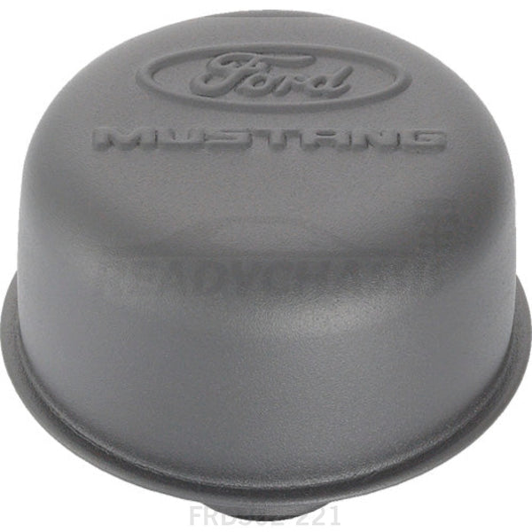 Ford Racing Black Steel Breather W/Ford Mustang Logo