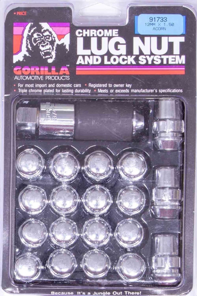 Gorilla Lug Nut And Lock System 14Mmx1.50 Acorn Bulge Wheel Nuts