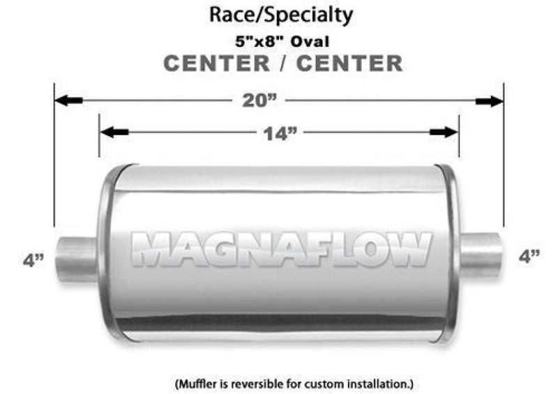 Magnaflow Stainless Race Muffler 4In In/Out Mufflers And Components