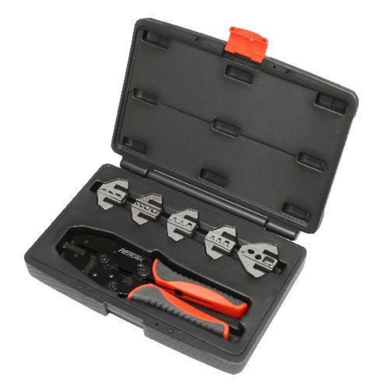 Pertronix Ratchet Crimp Tool Kit 6-Piece Quick Change Wire Crimpers And Stripping Tools
