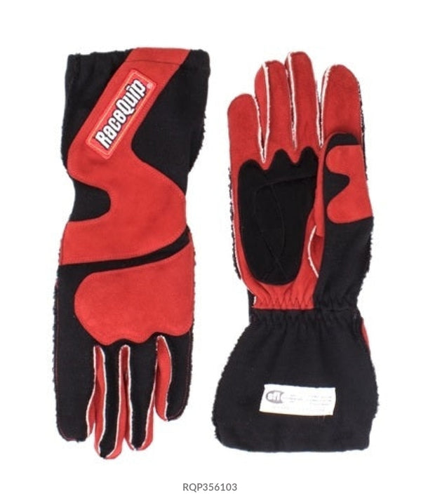 Racequip Gloves Outseam Black/Red Medium SFI-5