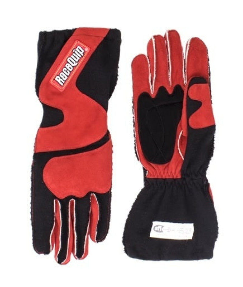 Racequip Gloves Outseam Black/Red X-Large Sfi-5 Driving