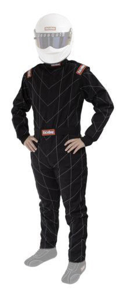 Racequip Suit Chevron Black Medium Sfi-5 Driving Suits