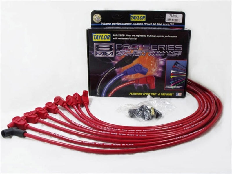 Taylor Vertex Sbc 8Mm Pro Race Wires- Red Spark Plug Wires