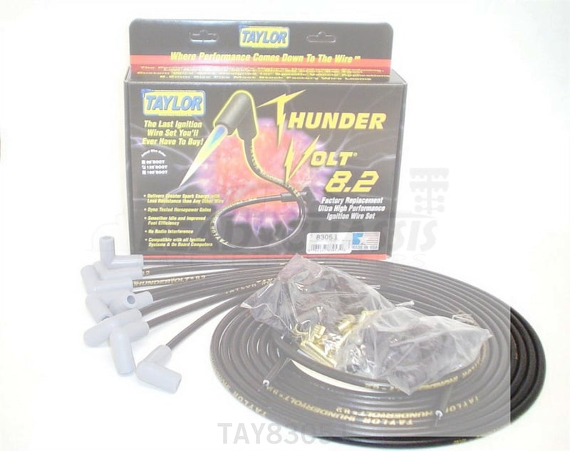 Univ Thundervolt Plug Wire Set 90 Deg Black Spark Wires