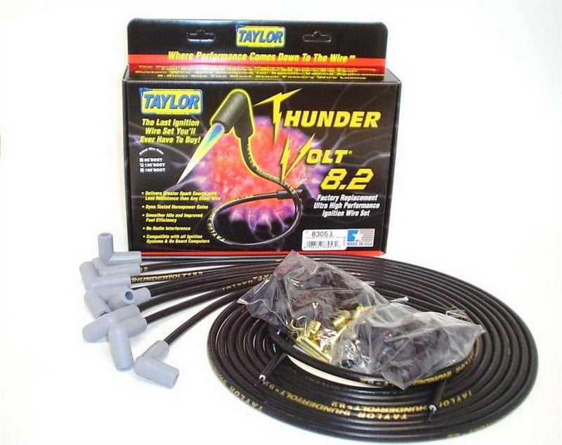 Taylor Vertex Univ Thundervolt Plug Wire Set 90 Deg Black Spark Wires