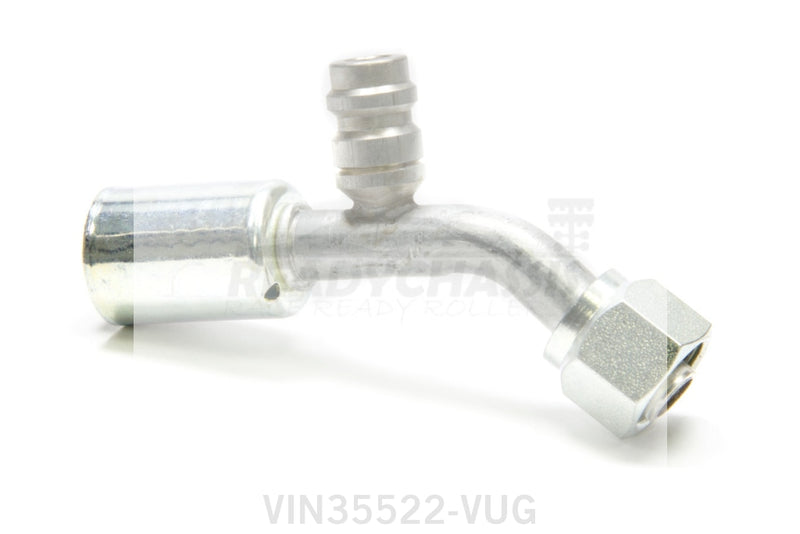 Vintage Air #8 45 Degree Beadlock O-Ring Fitting w/Port 35522-VUG